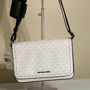 Michael Kors Monogram White Crossbody Bag